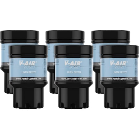 Vectaire V-Air MVP Dispenser Fragrance Refill - Spray - 6000 cu ft - Linen - 60 Day, 6PK VTSSOLIDLIN